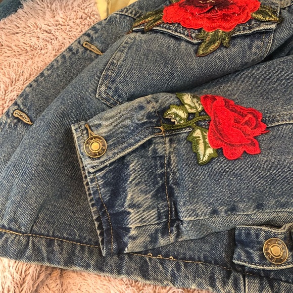Gypsy Los Angeles Jackets & Blazers - - SALE - Rose embroidered denim jacket